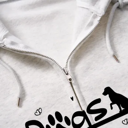 Pagewings Dogs Books And Coffee Unisex Fleece Zip Up Hoodie