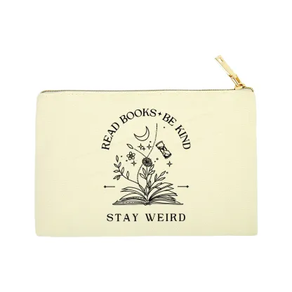 Pagewings Comfort Colors Read Books Be Kind Stay Weird Pouch
