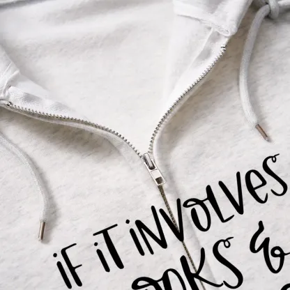 Pagewings If It Involves Books And Pajamas Count Me In Unisex Fleece Zip Up Hoodie