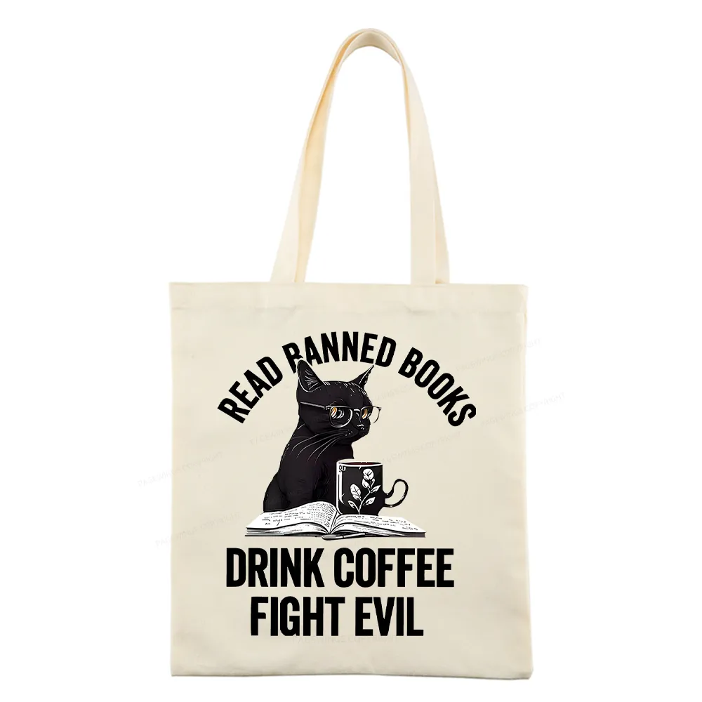 Pagewings Read Books Drink Coffee Fight Evil Tote Bag