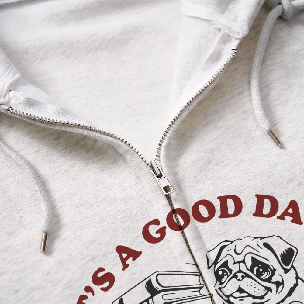 Pagewings Its A Good Day To Read A Book Unisex Fleece Zip Up Hoodie