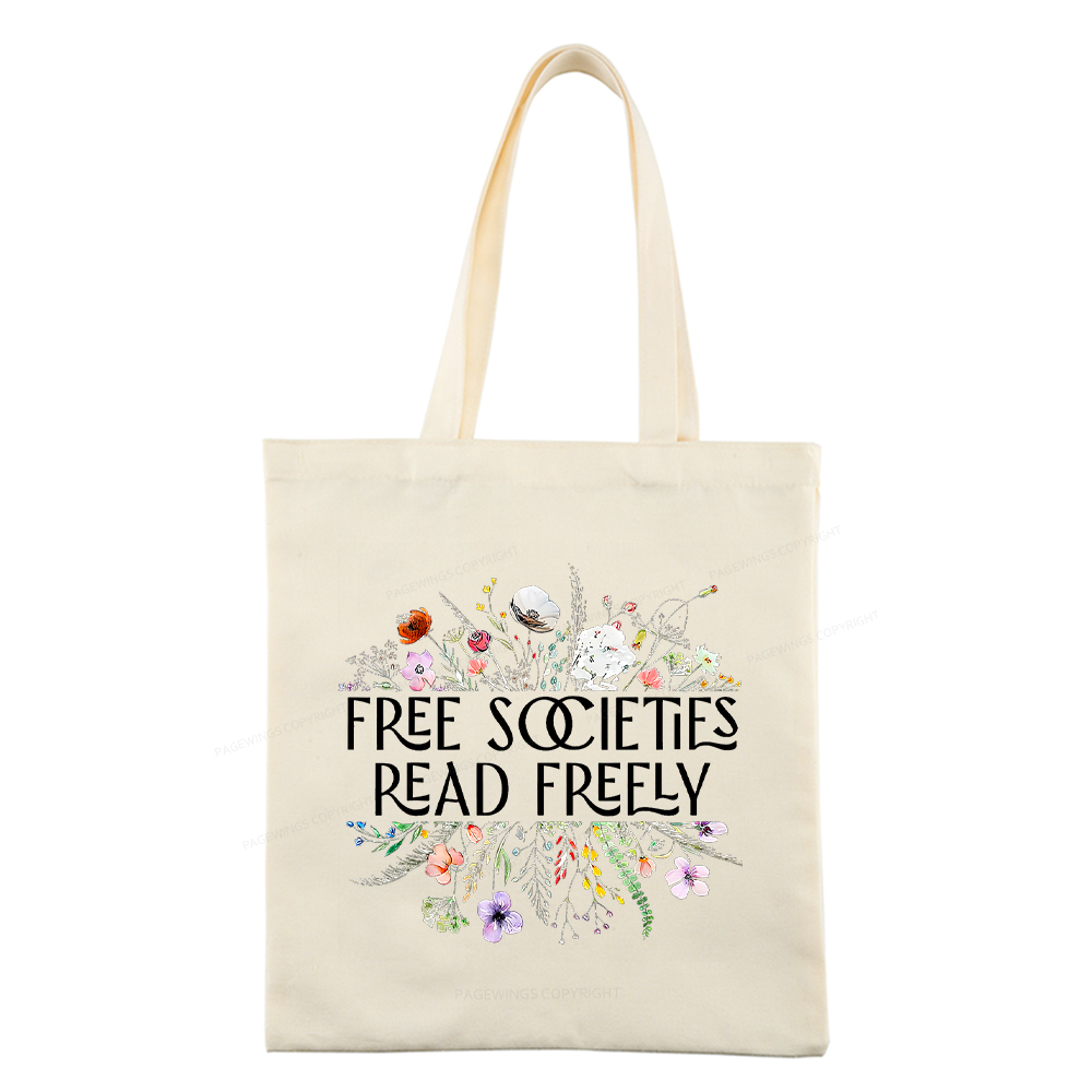 Pagewings Free Societies Read Freely Tote Bag