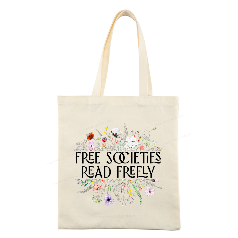 Pagewings Free Societies Read Freely Tote Bag