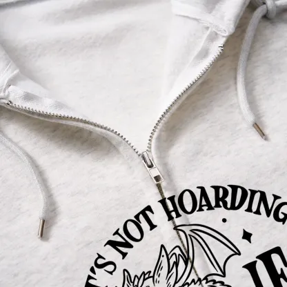 Pagewings It's Not Hoarding If It's Books Unisex Fleece Zip Up Hoodie
