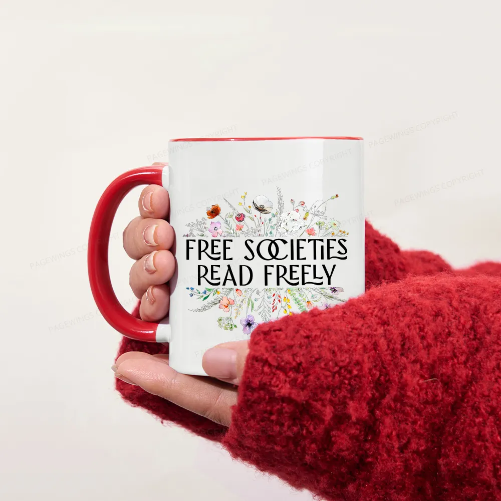 Pagewings Free Societies Read Freely Mug