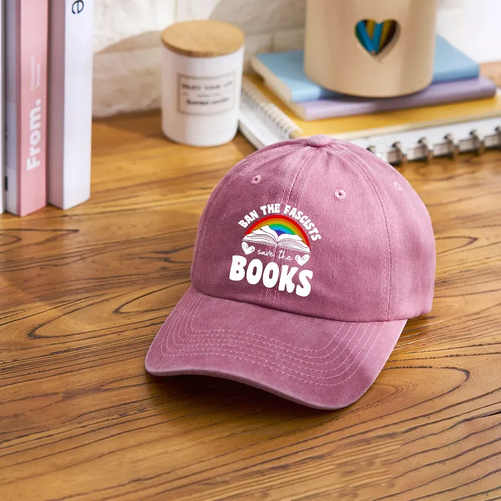Pagewings Banned books Washed Cap