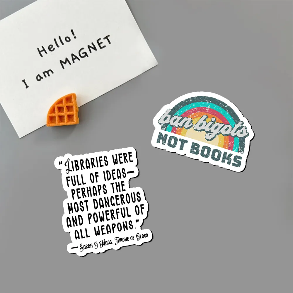 Pagewings Ban Bigots Not Books Fridge Magnet