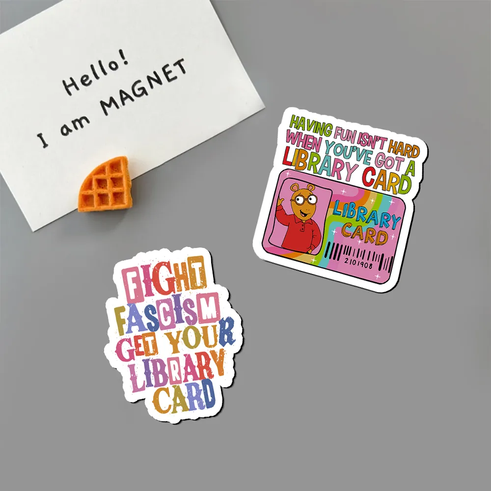 Pagewings Having Fun Isn't Hard When You've Got A Library Card Teacher Vintage Fridge Magnet