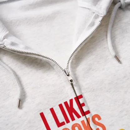 Pagewings I Like Books Reading And Maybe Three People Unisex Fleece Zip Up Hoodie