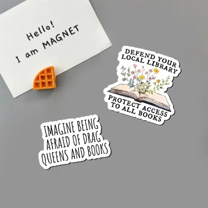 Pagewings Books Save Lives Protect Libraries Fridge Magnet