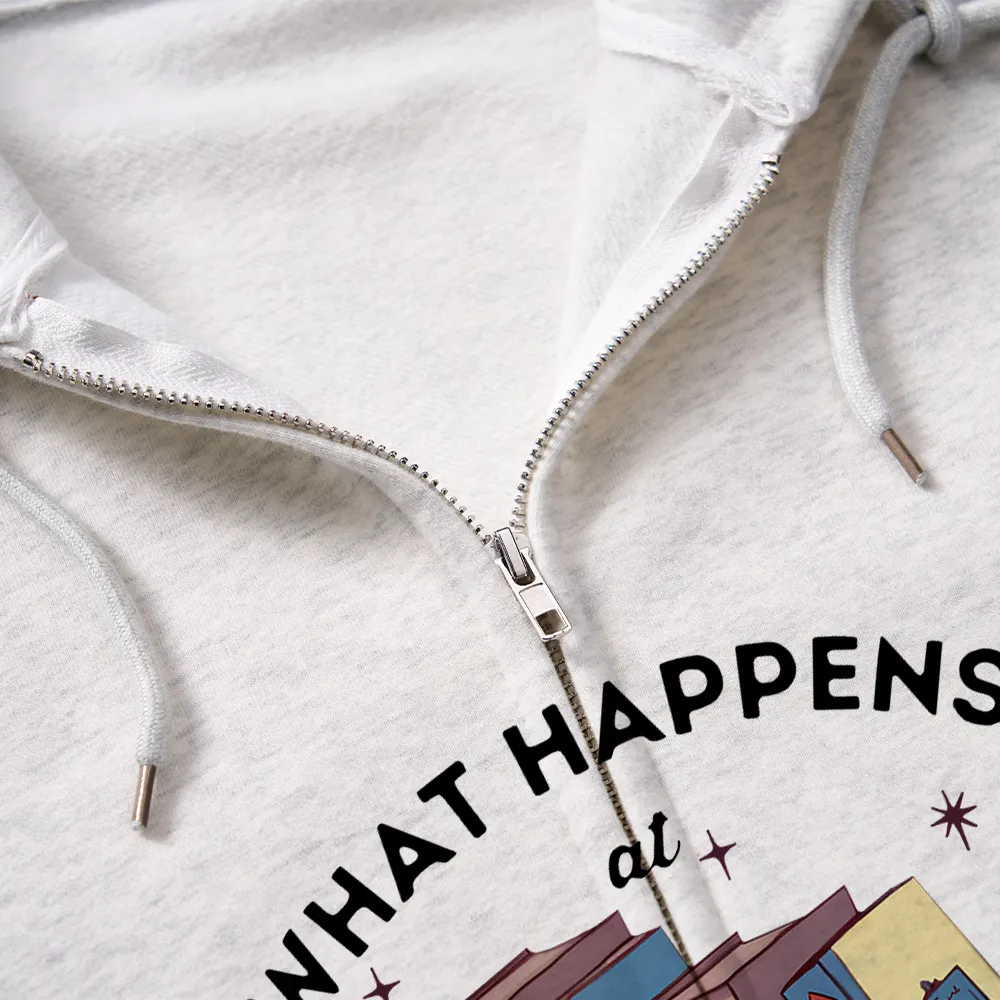 Pagewings Stays At Book Club Book Unisex Fleece Zip Up Hoodie