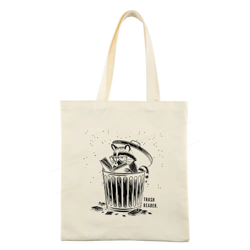 Pagewings Trash Reader Raccoon - Book Quote Tote Bag