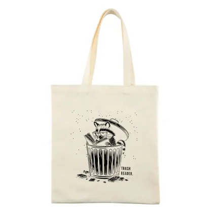 Pagewings Trash Reader Raccoon - Book Quote Tote Bag