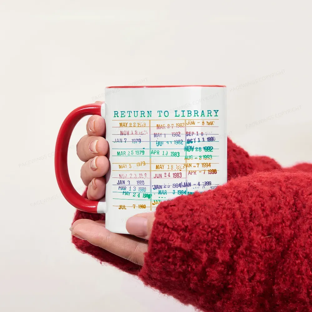 Pagewing Vintage Library Rainbow Mug