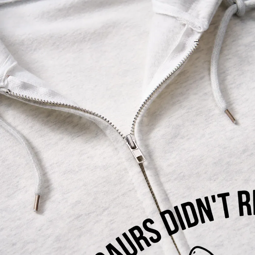 Pagewings Dinosaurs Didn't Read Unisex Fleece Zip Up Hoodie