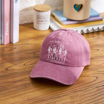 Pagewings Reading Books Tee Book Lover Gift Washed Cap