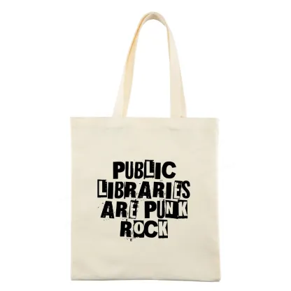 Pagewings Public Libraries Are Punk Rock Tote Bag