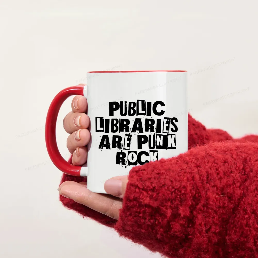 Pagewings Public Libraries Are Punk Rock Mug