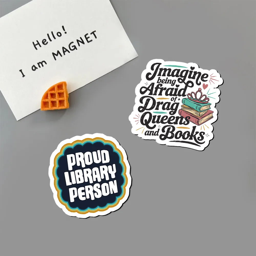 Pagewings Imagine Being Afraid Of Drag Queens And Books Fridge Magnet