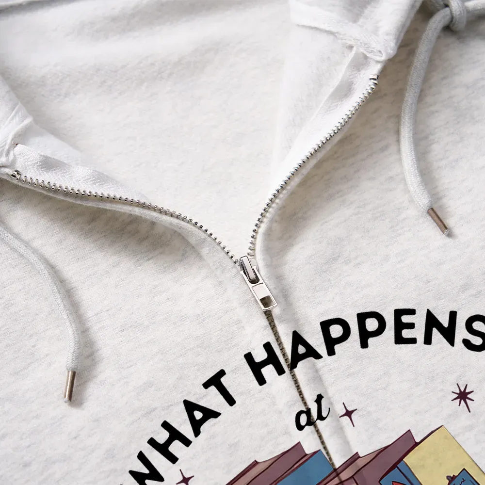 Pagewings Stays At Book Club Book Unisex Fleece Zip Up Hoodie