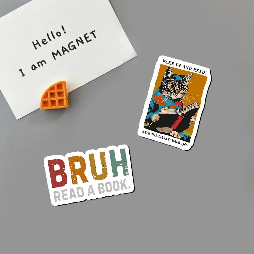 Pagewings Cat Reading Poster Fridge Magnet