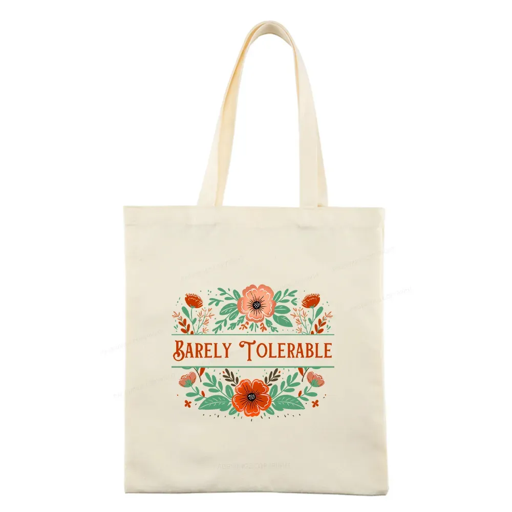Pagewings Barely Tolerable Book Lover Bookish Tote Bag