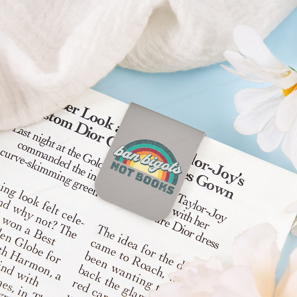 Pagewings Ban Bigots Not Books Feathers Quotes Magnetic Bookmark