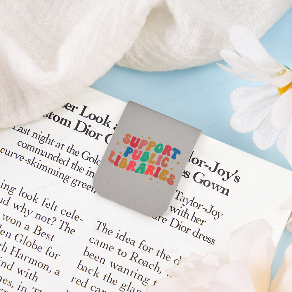 Pagewings Public Library Sweatshirt Feathers Quotes Magnetic Bookmark