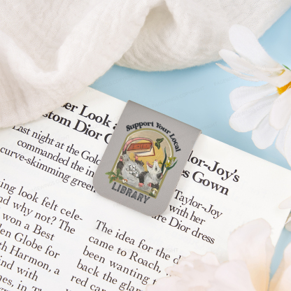 Pagewings Library Readers Make Leaders Jersey Short Sleeve Tee Feathers Quotes Magnetic Bookmark