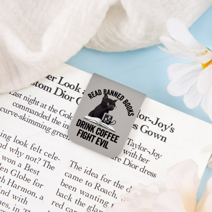 Pagewings Read Books Drink Coffee Fight Evil Shirt Feathers Quotes Magnetic Bookmark