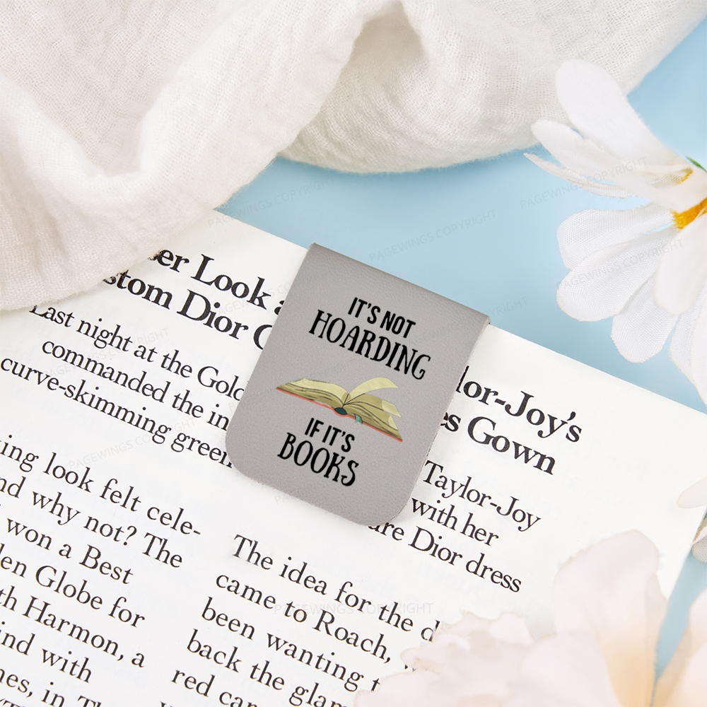 Pagewings It's Not Hoarding If It's Books Feathers Quotes Magnetic Bookmark