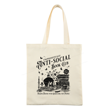 Pagewings Anti-social Book Club Comfort Colors Tote Bag