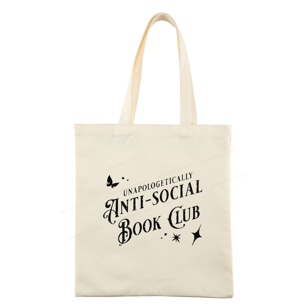 Pagewings Anti-social Book Club Comfort Colors Tote Bag