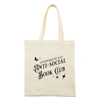 Pagewings Anti-social Book Club Comfort Colors Tote Bag