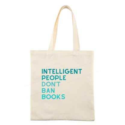 Pagewings Intelligent People Don't Ban Books Tote Bag