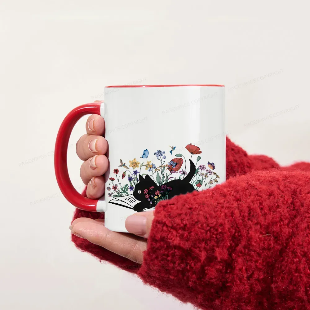 Pagewings The Cat Is Lying On The Book Mug