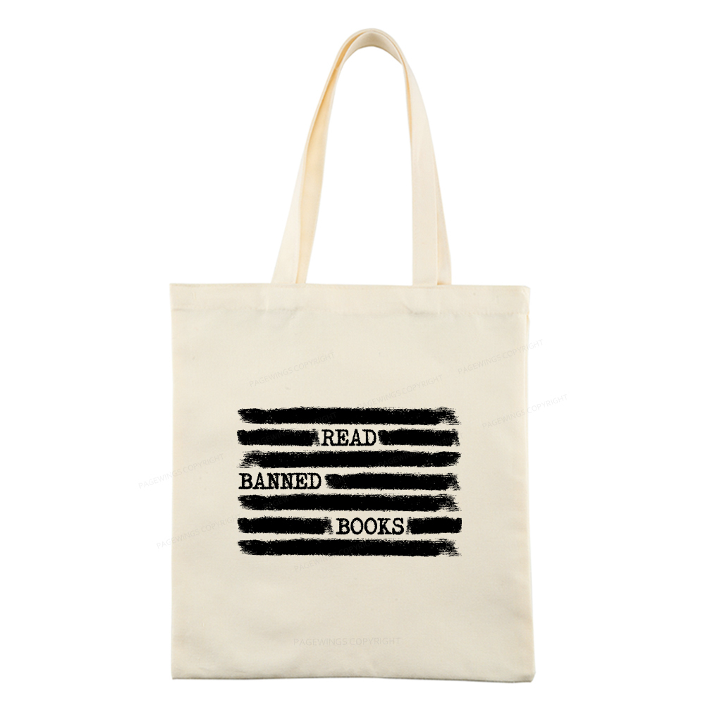 Pagewings  Read Banned Books Bookworm Librarian Tote Bag