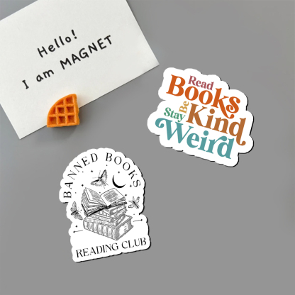 Pagewings Read Books Be Kind Stay Weird Fridge Magnet
