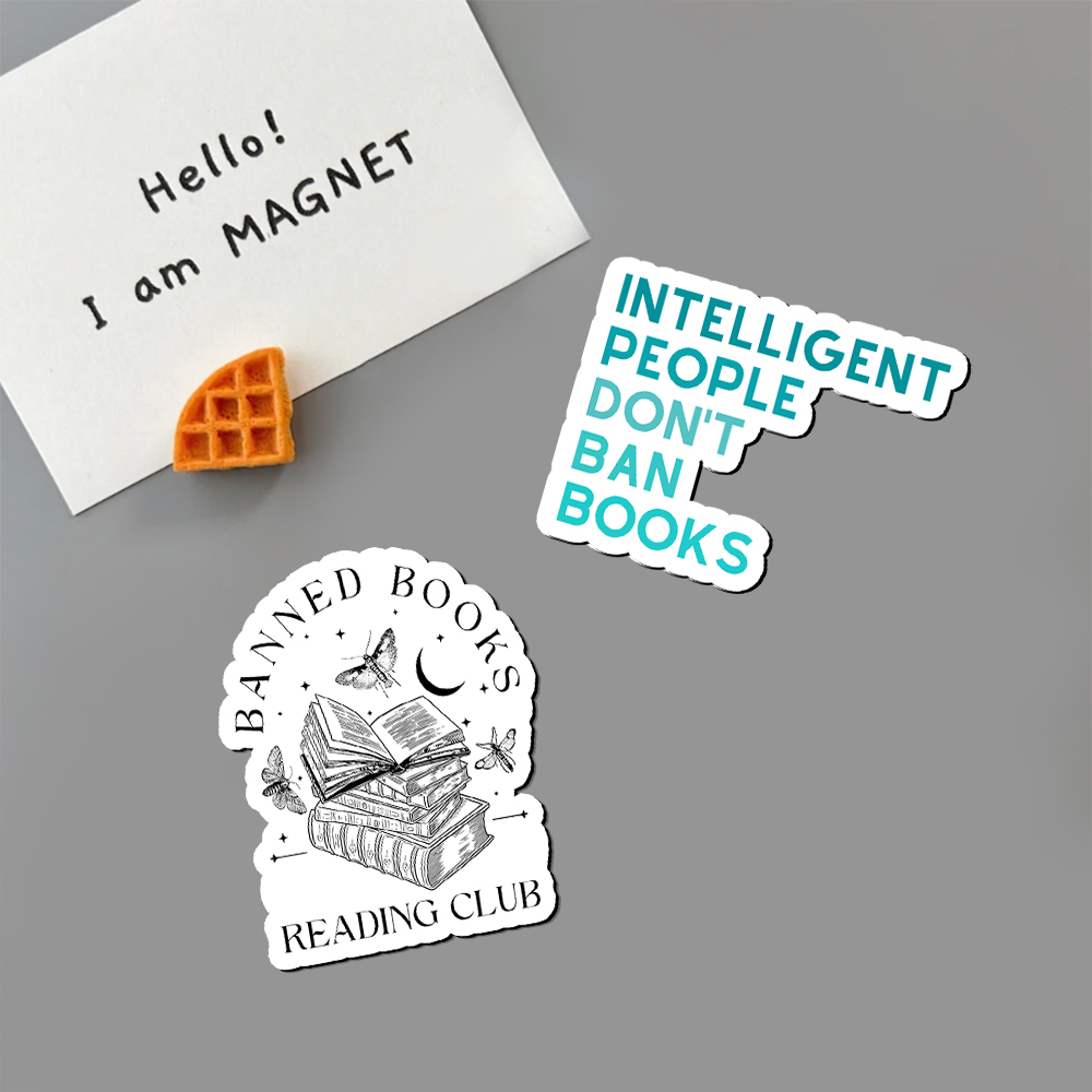 Pagewings Intelligent People Don't Ban Books Fridge Magnet