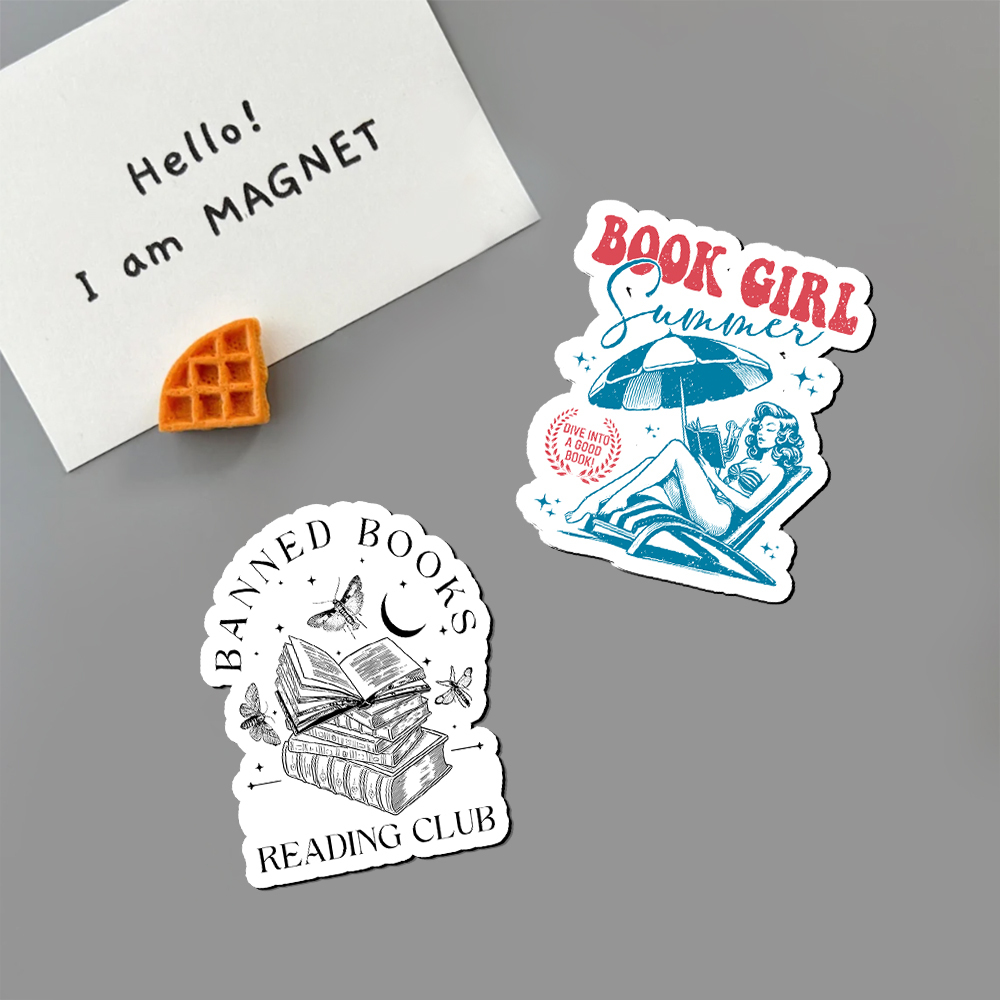 Pagewings Book Girl Summer Fridge Magnet