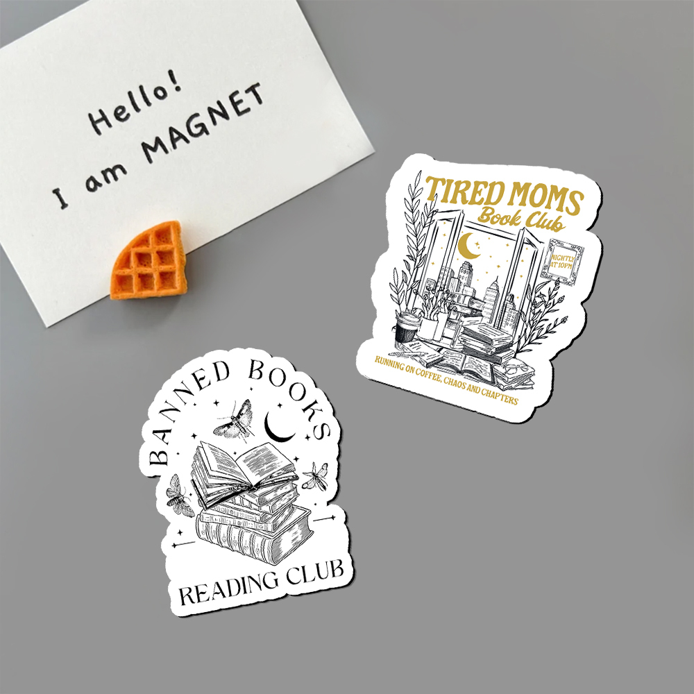 Pagewings Tired Moms Book Club Fridge Magnet