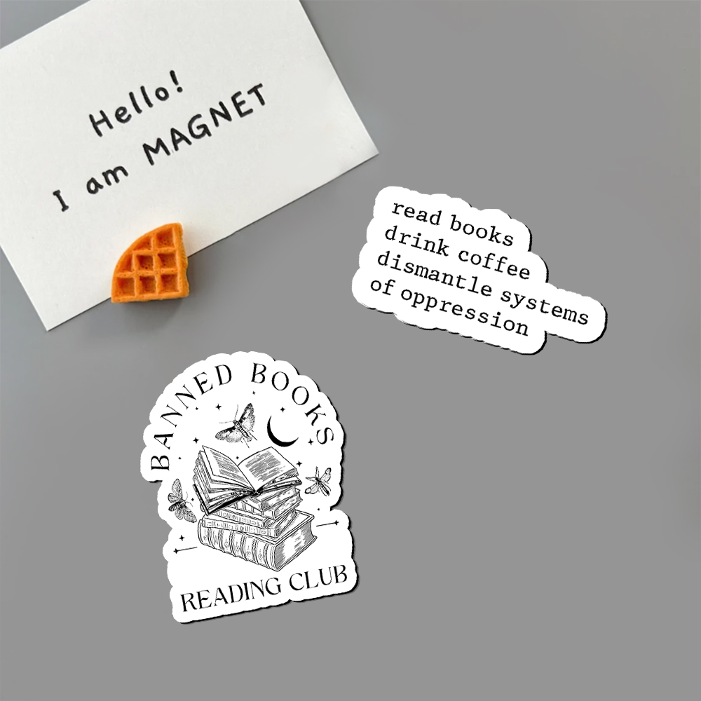 Pagewings Read Books Drink Coffee Dismantle Systems of Oppression Fridge Magnet