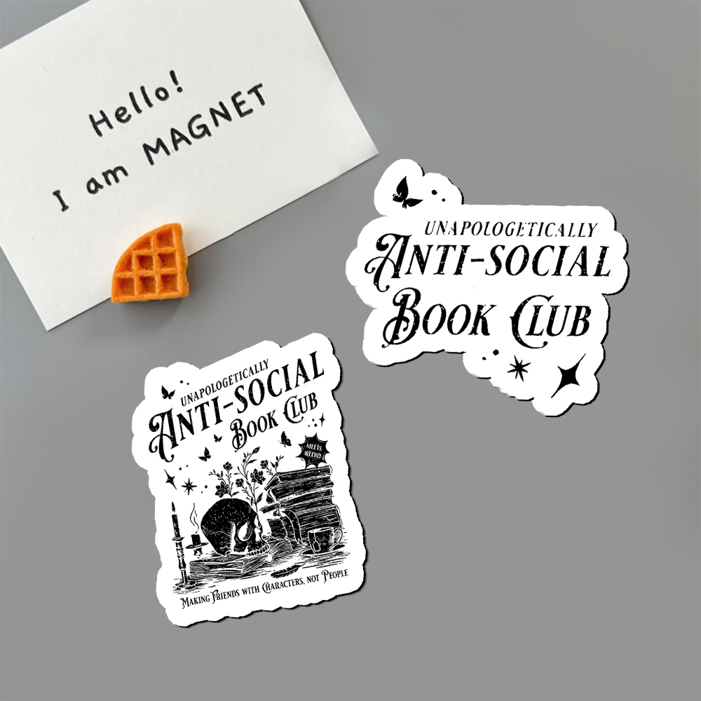 Pagewings Anti-social Book Club Comfort Colors Fridge Magnet
