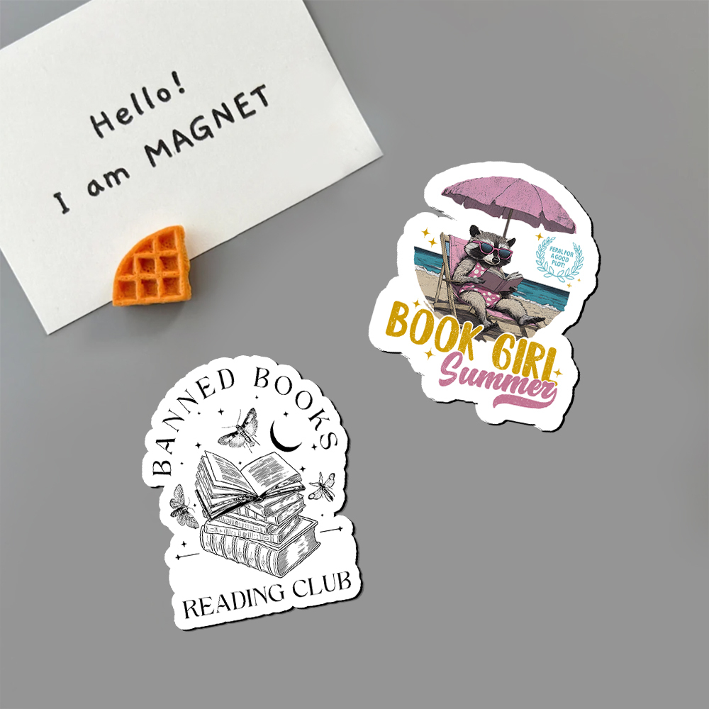 Pagewings Book Girl Summer Fridge Magnet