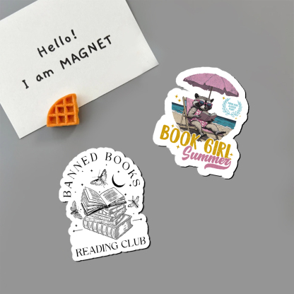 Pagewings Book Girl Summer Fridge Magnet