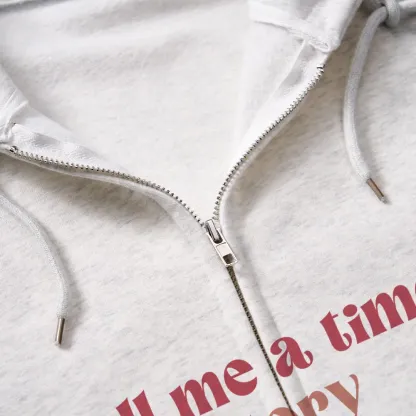 Pagewings Tell Me a Time in History Unisex Fleece Zip Up Hoodie