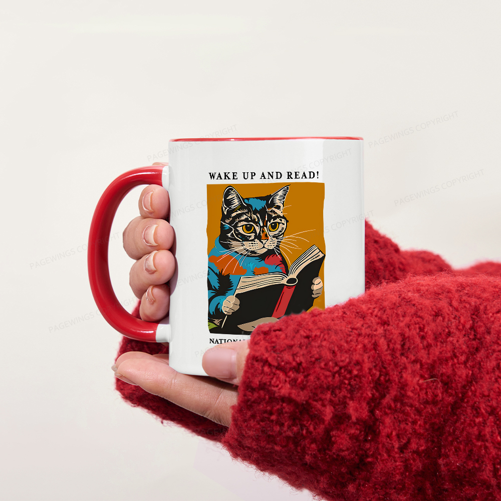 Pagewings Cat Reading Poster Mug
