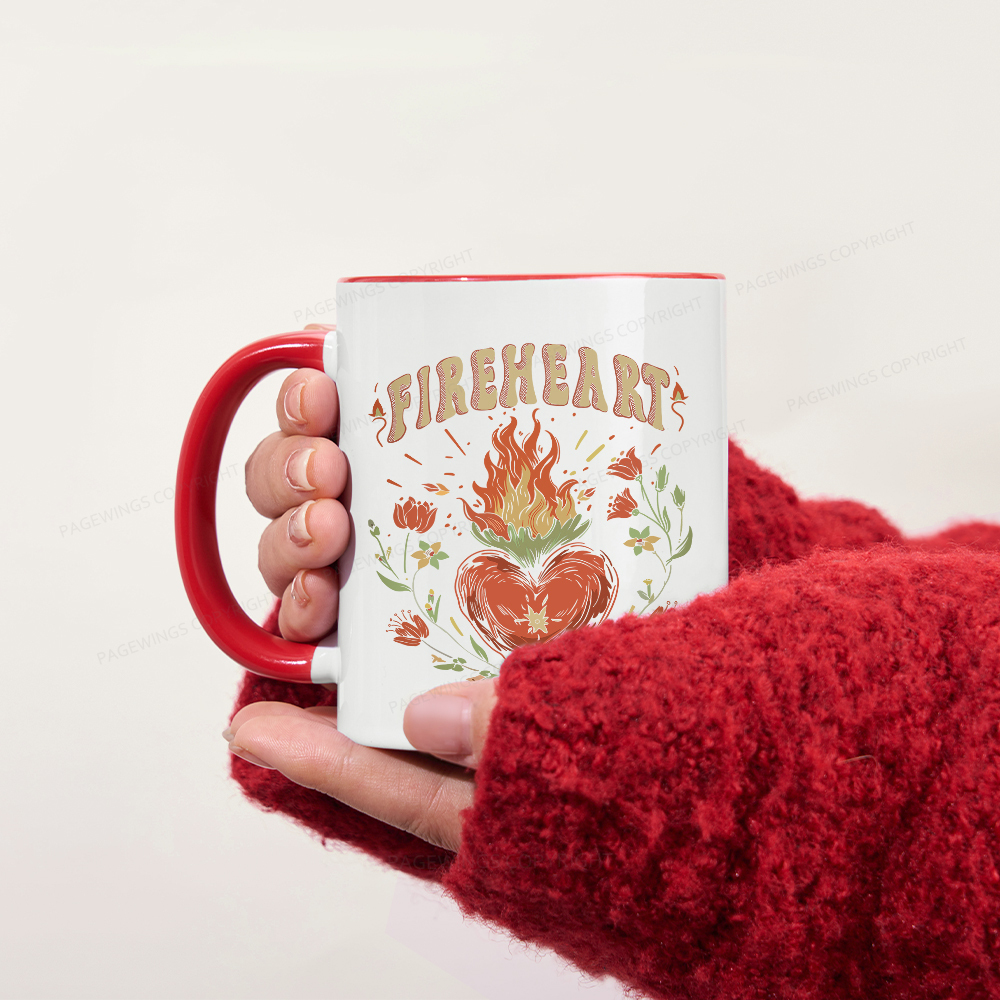 Pagewings Vintage Fire-heart Mug