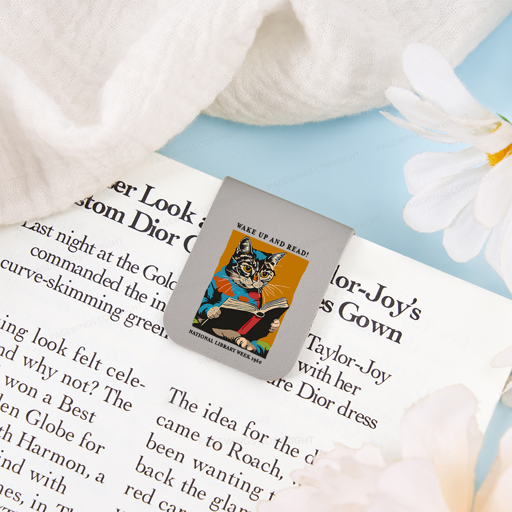 Pagewings Cat Reading Poster Magnetic Bookmark
