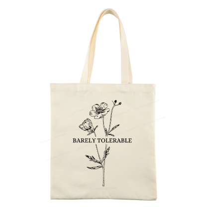 Pagewings Barely Tolerable Tote Bag